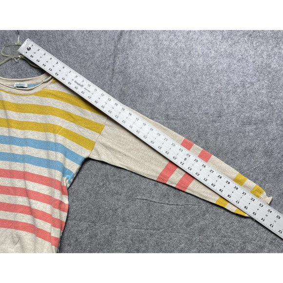 Sundance Sweater Womens Large Multicolor Striped Crewneck Pullover High Low Hem - Picture 6 of 8
